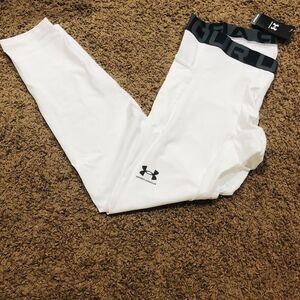 Brand New Big & Tall Under Armour Men's HeatGear Compression Leggings‎ White XXL